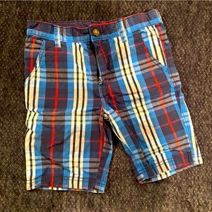 Boys Blue Plaid Shorts